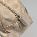 CHANEL New Travel Line Hand Bag Nylon Beige Silver CC Auth bs29078-17