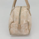 CHANEL New Travel Line Hand Bag Nylon Beige Silver CC Auth bs29078-3