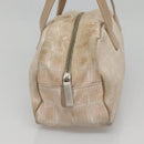 CHANEL New Travel Line Hand Bag Nylon Beige Silver CC Auth bs29078-4
