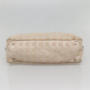 CHANEL New Travel Line Hand Bag Nylon Beige Silver CC Auth bs29078-5