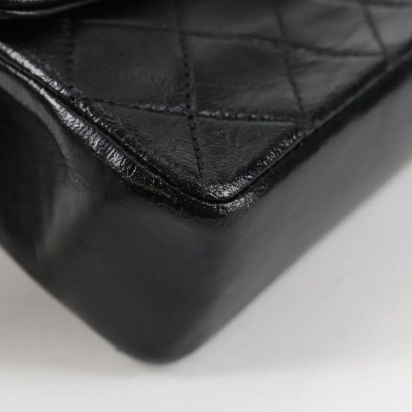 CHANEL Matelassé Chain Shoulder Bag Lammleder Schwarz Gold CC Auth bs29080