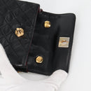 CHANEL Matelasse Chain Shoulder Bag Lamb Skin Black Gold CC Auth bs29080-19