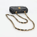 CHANEL Matelassé Chain Shoulder Bag Lammleder Schwarz Gold CC Auth bs29080-7