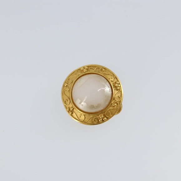 CHANEL Earring metal Gold CC Auth bs29081