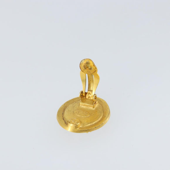 CHANEL Earring metal Gold CC Auth bs29081