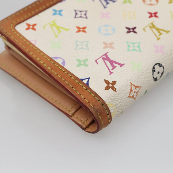 LOUIS VUITTON Multicolor Portefeuille Viennois Wallet White M92987 Auth bs29084