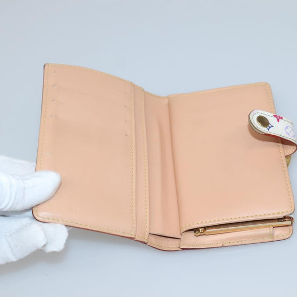 LOUIS VUITTON Multicolor Portefeuille Viennois Wallet White M92987 Auth bs29084