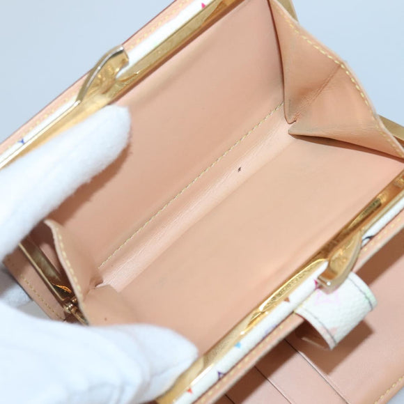 LOUIS VUITTON Multicolor Portefeuille Viennois Wallet White M92987 Auth bs29084