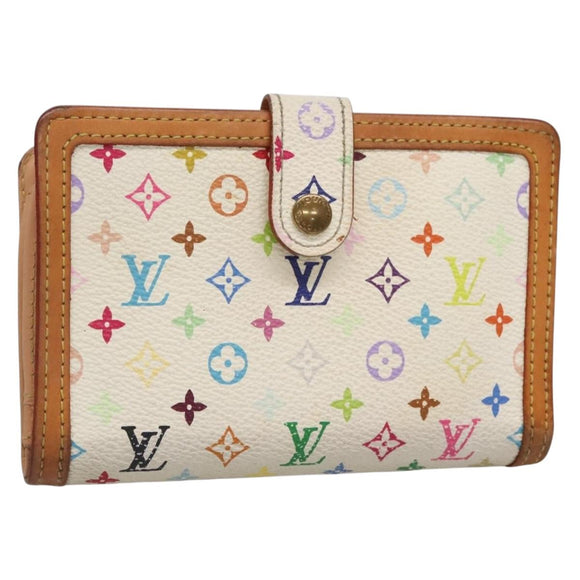 LOUIS VUITTON Multicolor Portefeuille Viennois Wallet White M92987 Auth bs29084