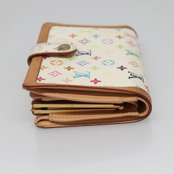 LOUIS VUITTON Multicolor Portefeuille Viennois Wallet White M92987 Auth bs29084