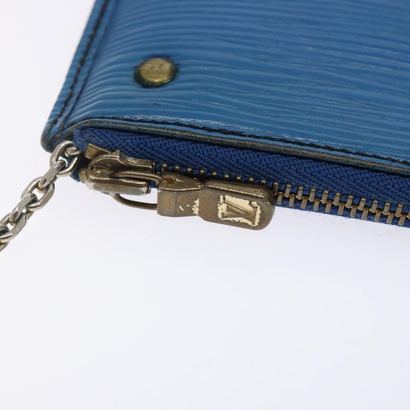 LOUIS VUITTON Epi Pochette Cles Coin Purse Blue M6380G LV Auth bs29085