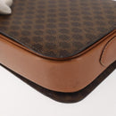 CELINE Macadam Canvas Shoulder Bag PVC Leather Brown Gold Auth bs29090-14