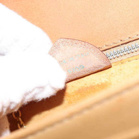 CELINE Macadam Canvas Shoulder Bag PVC Leather Brown Gold Auth bs29090