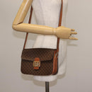 CELINE Macadam Canvas Shoulder Bag PVC Leather Brown Gold Auth bs29090-24