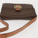 CELINE Macadam Canvas Shoulder Bag PVC Leather Brown Gold Auth bs29090-7