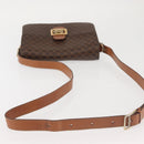 CELINE Macadam Canvas Shoulder Bag PVC Leather Brown Gold Auth bs29090-8