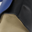 CELINE Trapeze Small Hand Bag Leather 2way Blue Gold Auth bs29092-16