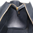 CELINE Trapeze Small Hand Bag Leather 2way Blue Gold Auth bs29092-9