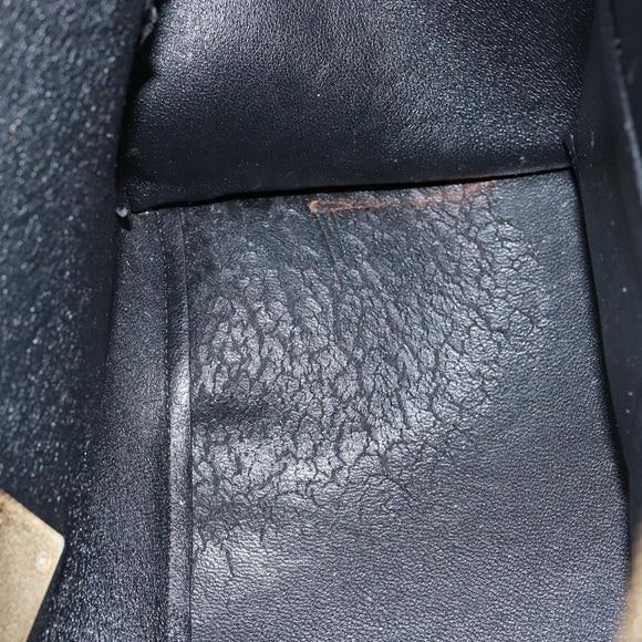 CELINE Trapeze Small Hand Bag Leather 2way Blue Gold Auth bs29092