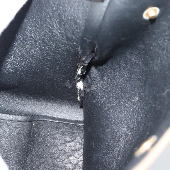 CELINE Trapeze Small Hand Bag Leather 2way Blue Gold Auth bs29092