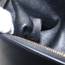 CELINE Trapeze Small Hand Bag Leather 2way Blue Gold Auth bs29092-12