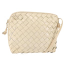 BOTTEGA VENETA INTRECCIATO Shoulder Bag Patent leather Beige Gold Auth bs29095-1