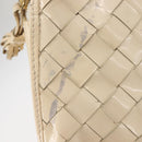 BOTTEGA VENETA INTRECCIATO Shoulder Bag Patent leather Beige Gold Auth bs29095-10
