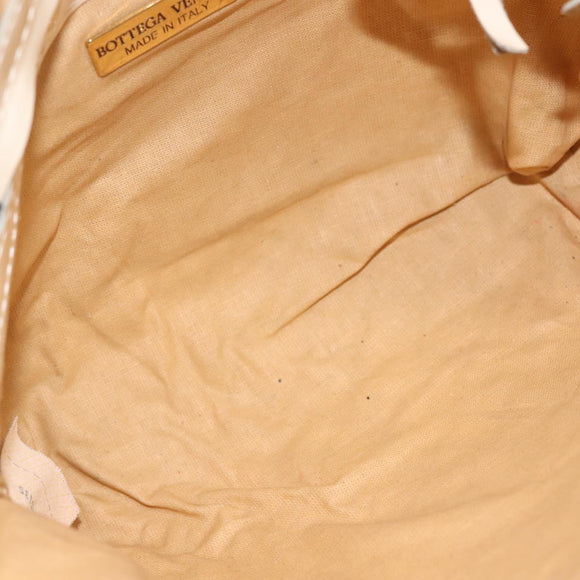 BOTTEGA VENETA INTRECCIATO Shoulder Bag Patent leather Beige Gold Auth bs29095