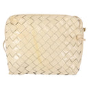 BOTTEGA VENETA INTRECCIATO Shoulder Bag Patent leather Beige Gold Auth bs29095-2
