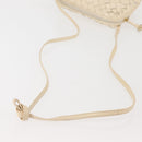 BOTTEGA VENETA INTRECCIATO Shoulder Bag Patent leather Beige Gold Auth bs29095-7