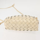 BOTTEGA VENETA INTRECCIATO Shoulder Bag Patent leather Beige Gold Auth bs29095-5