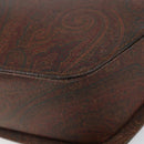ETRO Paisley Hand Bag PVC Leather Brown Gold Auth bs29096-10