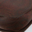 ETRO Paisley Hand Bag PVC Leather Brown Gold Auth bs29096-12