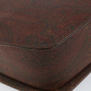 ETRO Paisley Hand Bag PVC Leather Brown Gold Auth bs29096-13