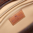 ETRO Paisley Hand Bag PVC Leather Brown Gold Auth bs29096-15