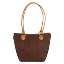 ETRO Paisley Hand Bag PVC Leather Brown Gold Auth bs29096-2