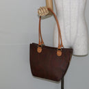 ETRO Paisley Hand Bag PVC Leather Brown Gold Auth bs29096-21