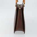 ETRO Paisley Hand Bag PVC Leather Brown Gold Auth bs29096-4