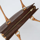 ETRO Paisley Hand Bag PVC Leather Brown Gold Auth bs29096-6