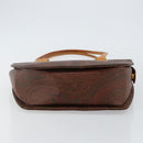 ETRO Paisley Hand Bag PVC Leather Brown Gold Auth bs29096-9