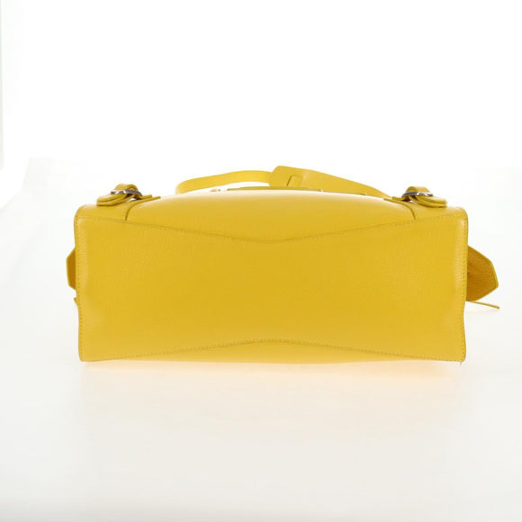 BALENCIAGA Neo Classic City Bag Leather 2way Yellow Silver 638521 Auth bs29099M