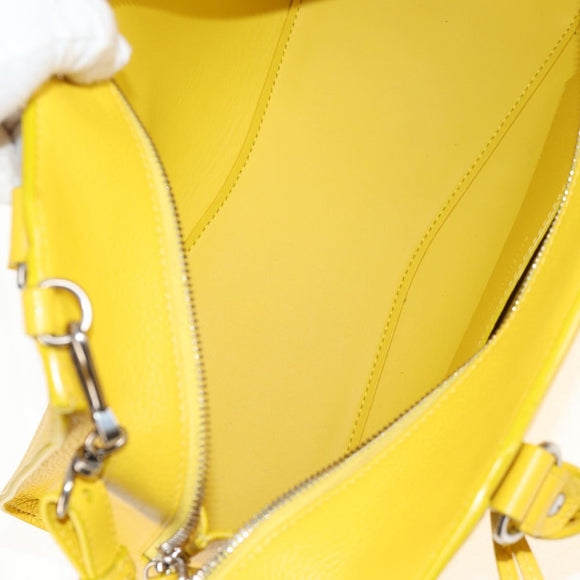 BALENCIAGA Neo Classic City Bag Leather 2way Yellow Silver 638521 Auth bs29099M