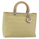 Christian Dior Canage Hand Bag Nylon Beige Silver Auth bs29100-1