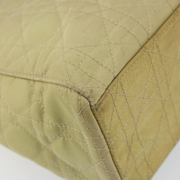 Christian Dior Canage Hand Bag Nylon Beige Silver Auth bs29100