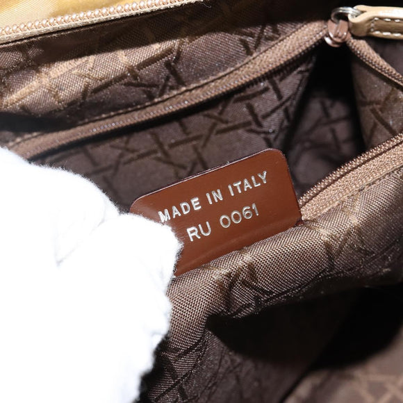 Christian Dior Canage Hand Bag Nylon Beige Silver Auth bs29100