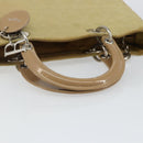 Christian Dior Canage Hand Bag Nylon Beige Silver Auth bs29100-7