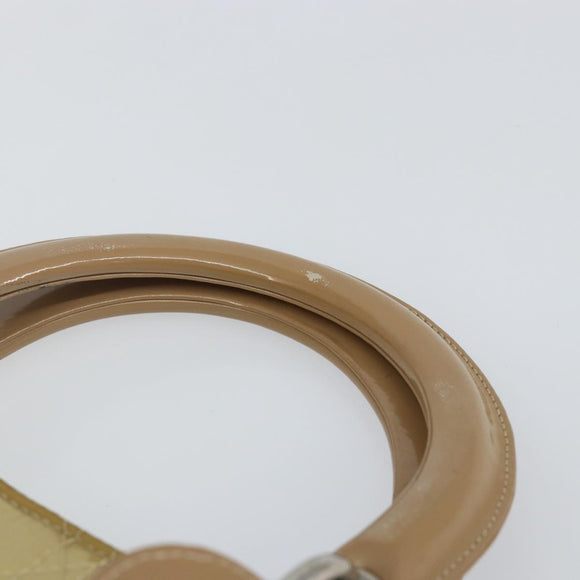 Christian Dior Canage Hand Bag Nylon Beige Silver Auth bs29100