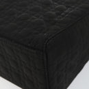 Christian Dior Canage Hand Bag Nylon Black Gold Auth bs29101-10