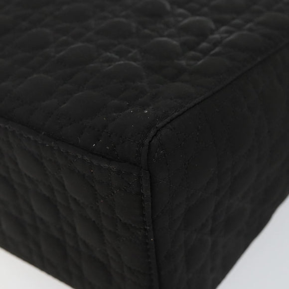 Christian Dior Canage Hand Bag Nylon Black Gold Auth bs29101