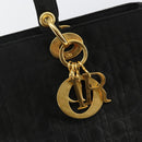 Christian Dior Canage Hand Bag Nylon Black Gold Auth bs29101-14